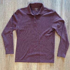 Bonobos Luxe Long Sleeve Polo Burgundy Size Medium Men